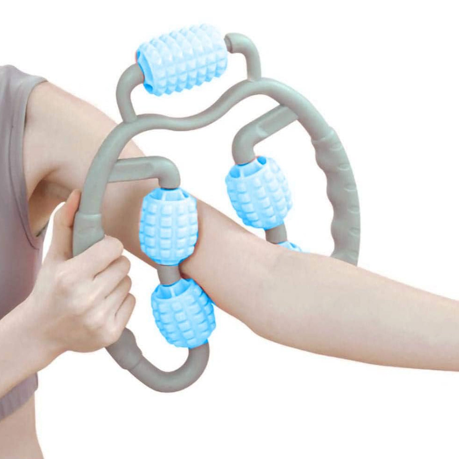 0265 Muscle Massage Roller, 5 Wheels Relieve Soreness Leg Muscle Roller Fitness Roller Muscle Relaxer Massage Roller Ring Clip All Round Massaging Uniform Force Elastic PP Drop Shaped for Home Use (1 Pc) 0265 Muscle Massage Roller, 5 Wheels Relieve Soreness Leg Muscle Roller Fitness Roller Muscle Relaxer Massage Roller Ring Clip All Round Massaging Uniform Force Elastic PP Drop Shaped for Home Use (1 Pc)
